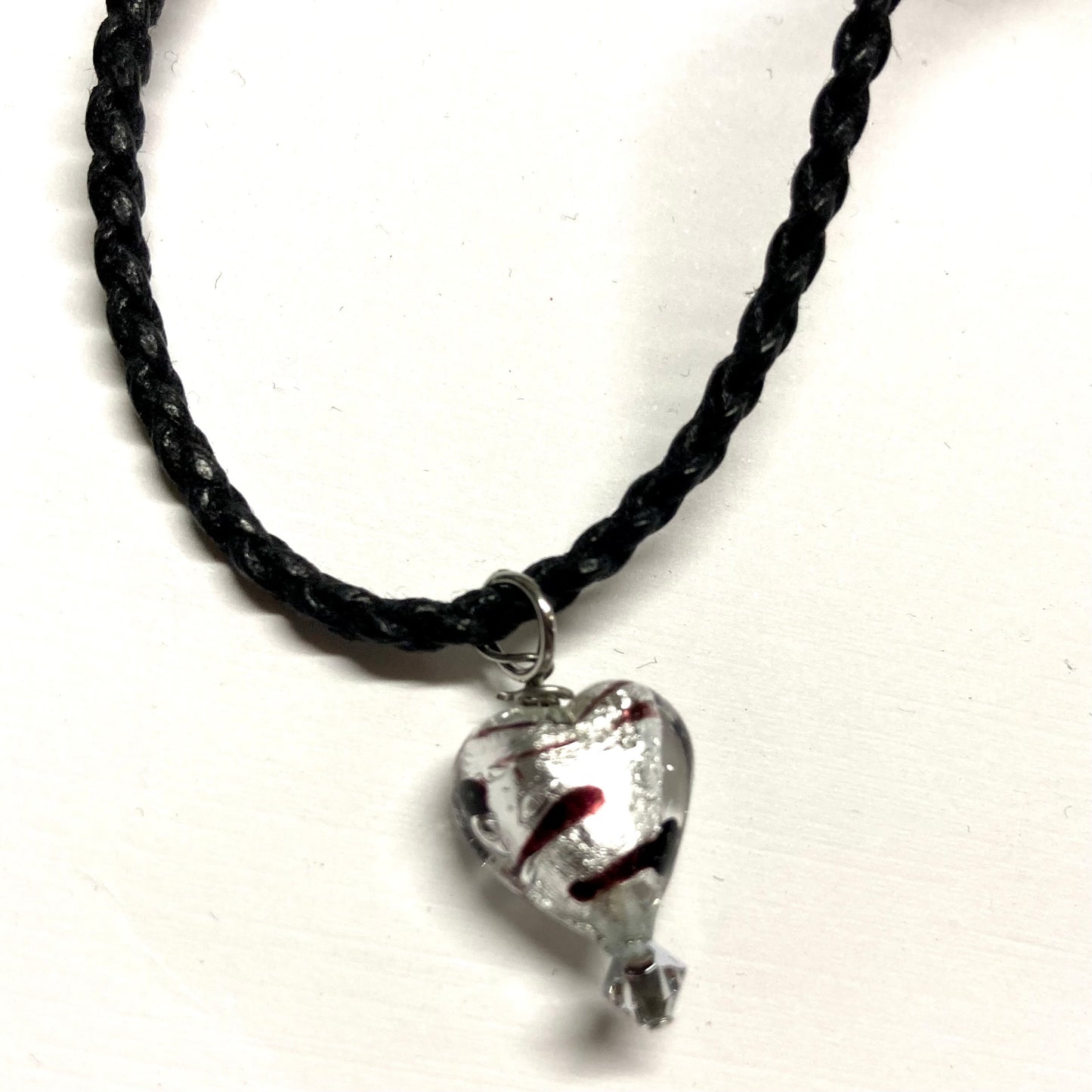 Silver Murano Glass and Leather Necklace for every occasion