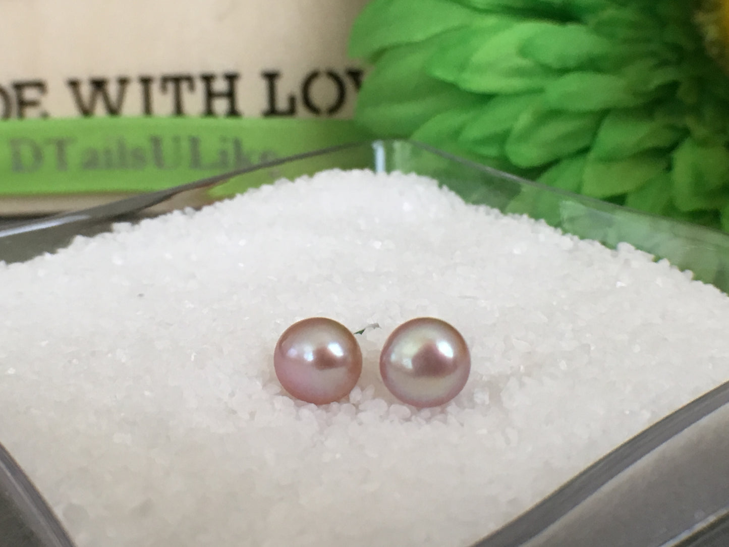 Natural Pink Freshwater Pearl Earrings