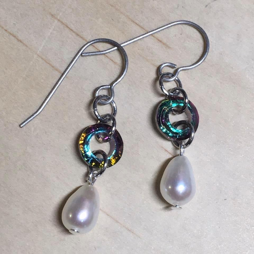 Crystal and Freshwater Pearl Earrings