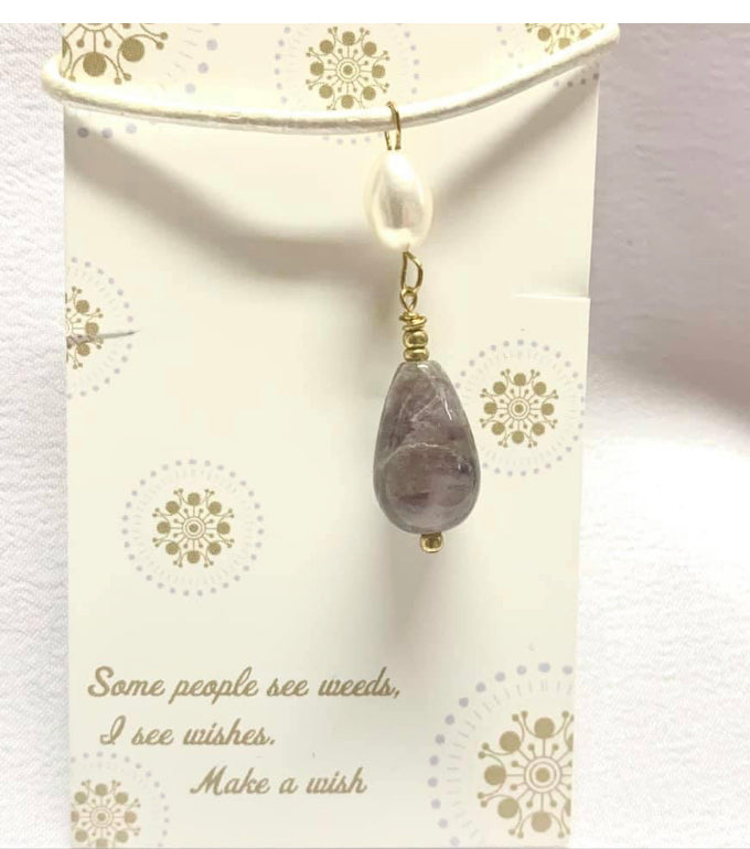 Amethyst and Freshwater Pearl leather necklace